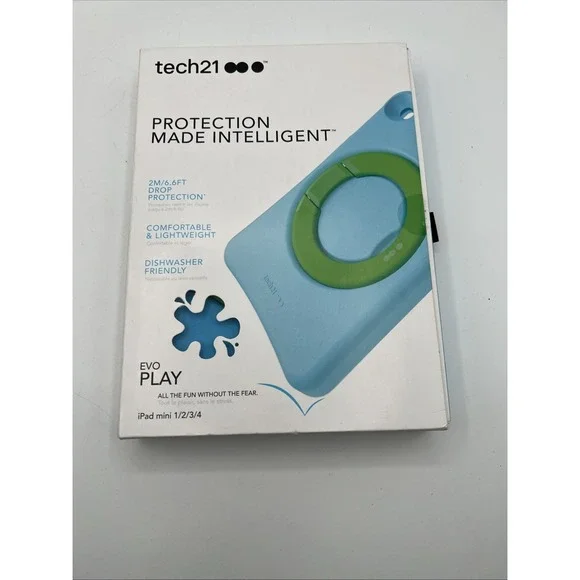 Tech21 Evo Play for iPad mini 1/2/3/4 Pink Blue Heavy Duty Hard play Rubber - Picture 1 of 4